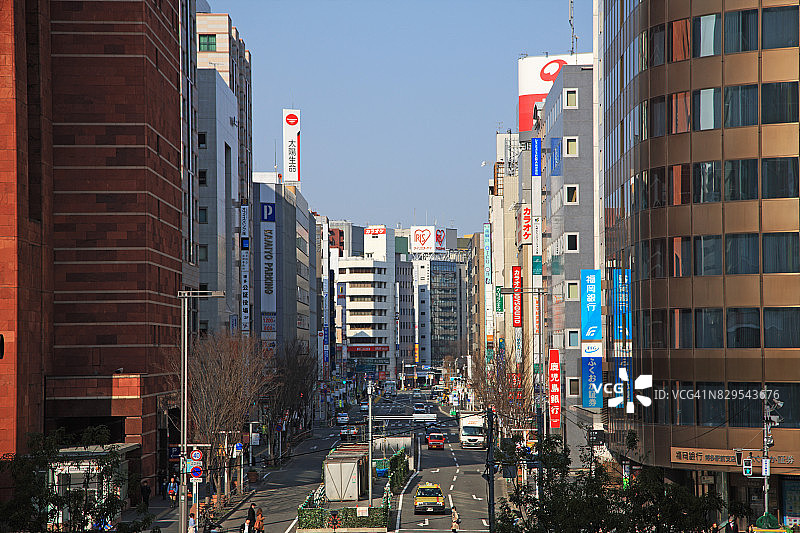 日本福冈博多站前大街图片素材