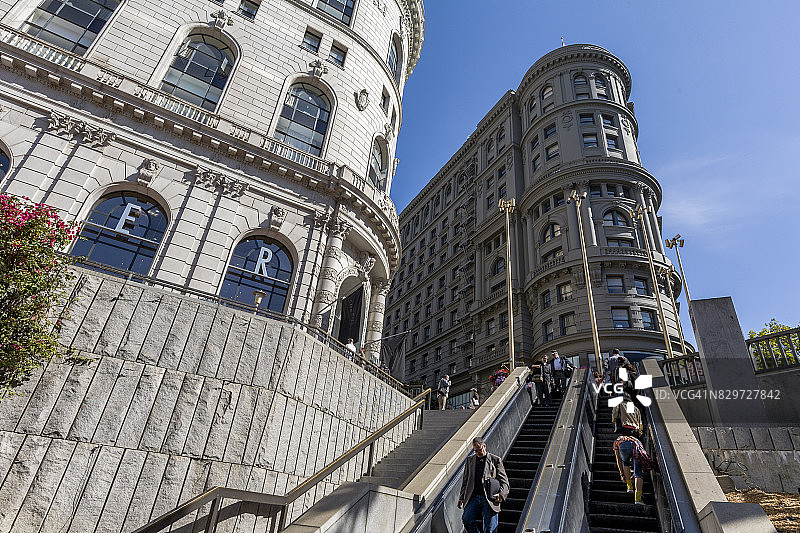 旧金山鲍威尔街 Bart 地铁站出口图片素材