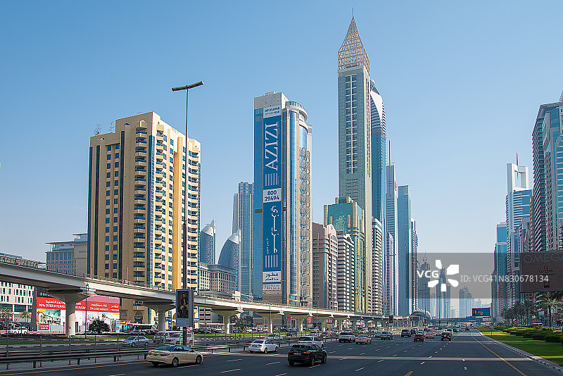 阿拉伯联合酋长国的迪拜天际线图片素材