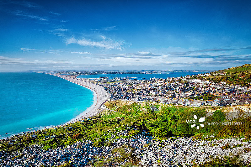 英国多塞特郡福琼斯韦尔切西尔海滩图片素材