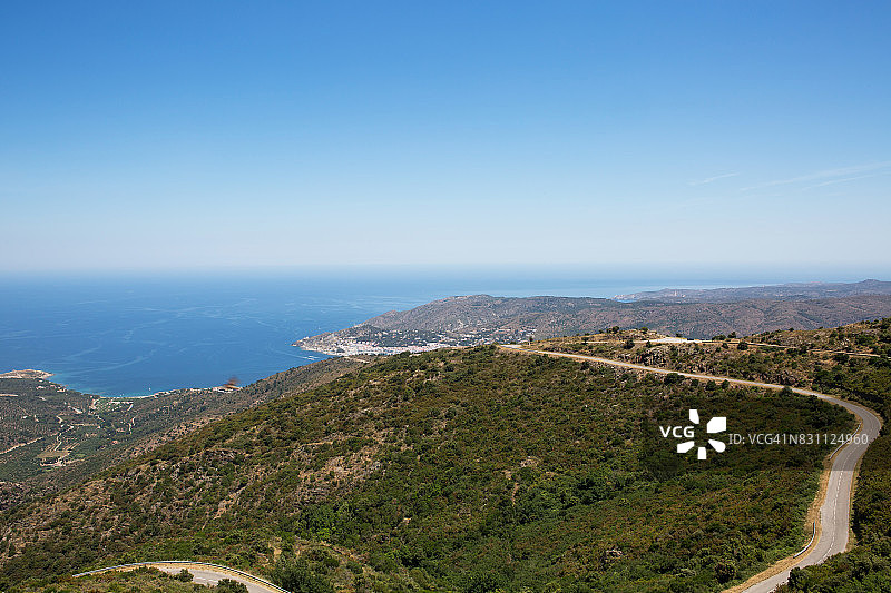 西班牙埃尔波特德拉塞尔瓦山脉地中海风光（加泰罗尼亚）图片素材