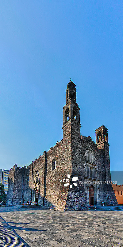 墨西哥墨西哥城特拉特洛尔科圣地亚哥教堂图片素材