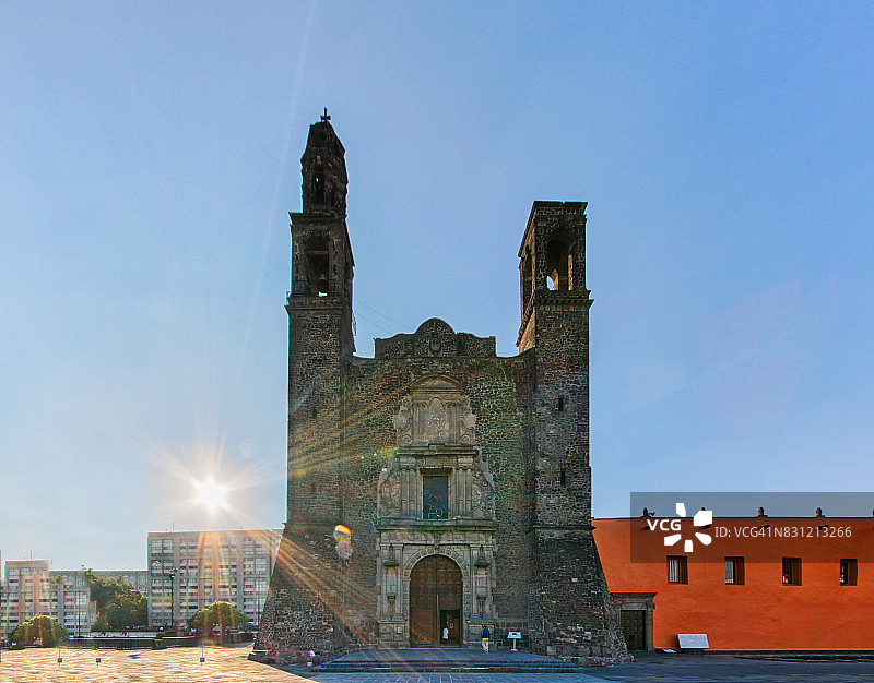 墨西哥墨西哥城特拉特洛尔科圣地亚哥教堂图片素材