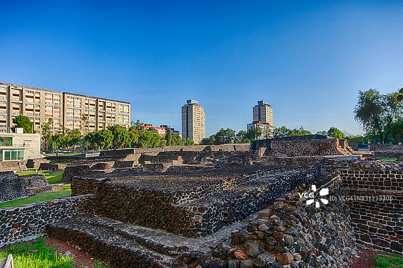 墨西哥墨西哥城特拉特洛尔科的阿兹特克神庙遗址图片素材