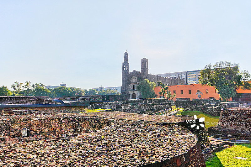 墨西哥墨西哥城特拉特洛尔科的阿兹特克神庙遗址图片素材