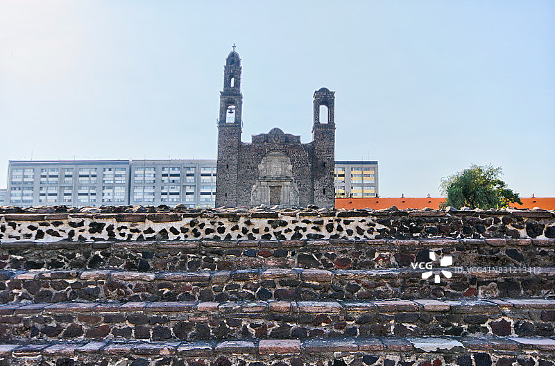 墨西哥墨西哥城特拉特洛尔科的阿兹特克神庙遗址图片素材