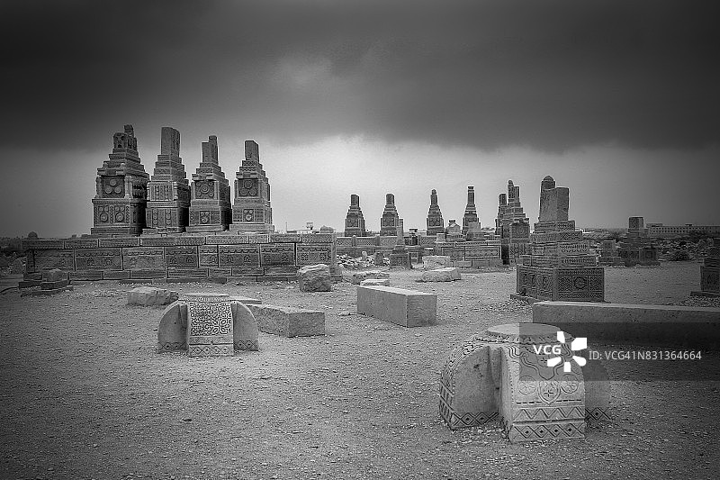 巴基斯坦卡拉奇的乔昆迪墓群图片素材