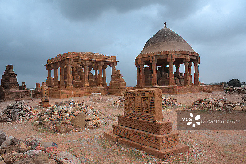 巴基斯坦卡拉奇的乔昆迪墓群图片素材