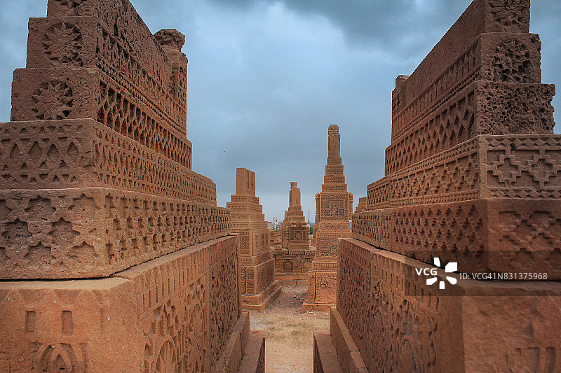 巴基斯坦卡拉奇的乔昆迪墓群图片素材