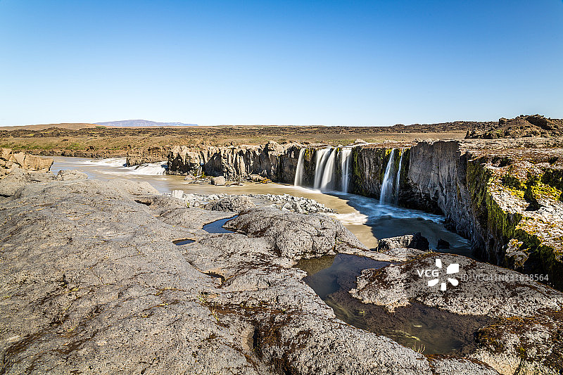 冰岛Skjalfandafljot的Hrafnabjargafossar瀑布图片素材