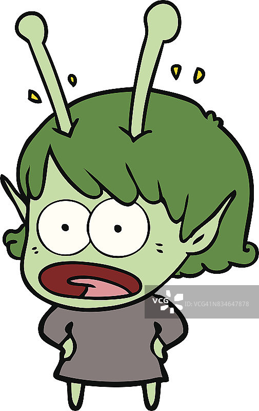 震惊的外星女孩图片素材