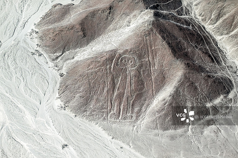 空中俯瞰纳斯卡线条：“宇航员”图片素材