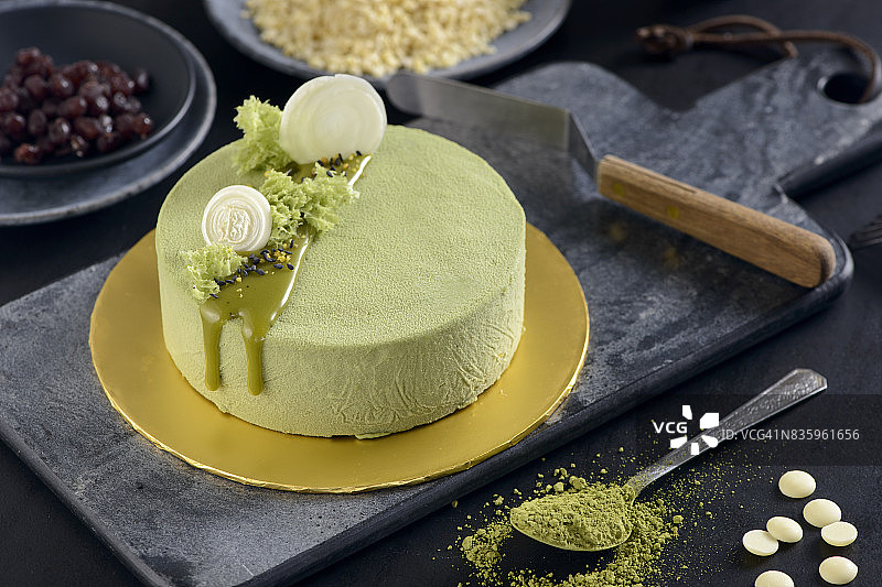 抹茶芝士蛋糕图片素材