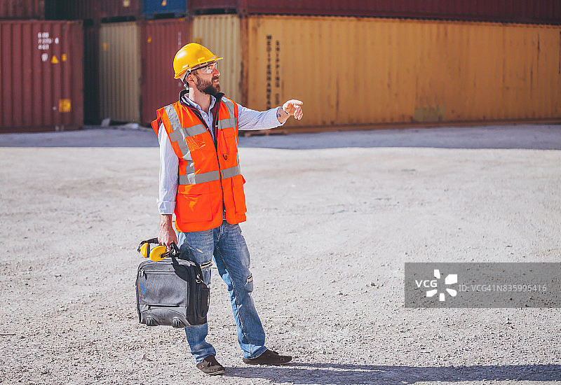 全球物流制造的容器平台管理图片素材