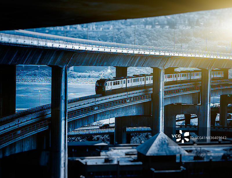 重庆菜园坝立交桥侧视图图片素材