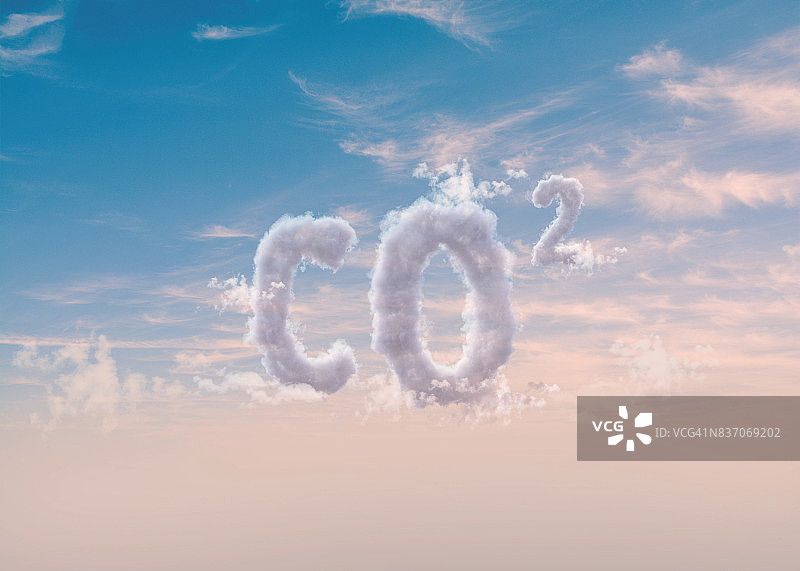 云层和天空中的二氧化碳数字艺术图片素材