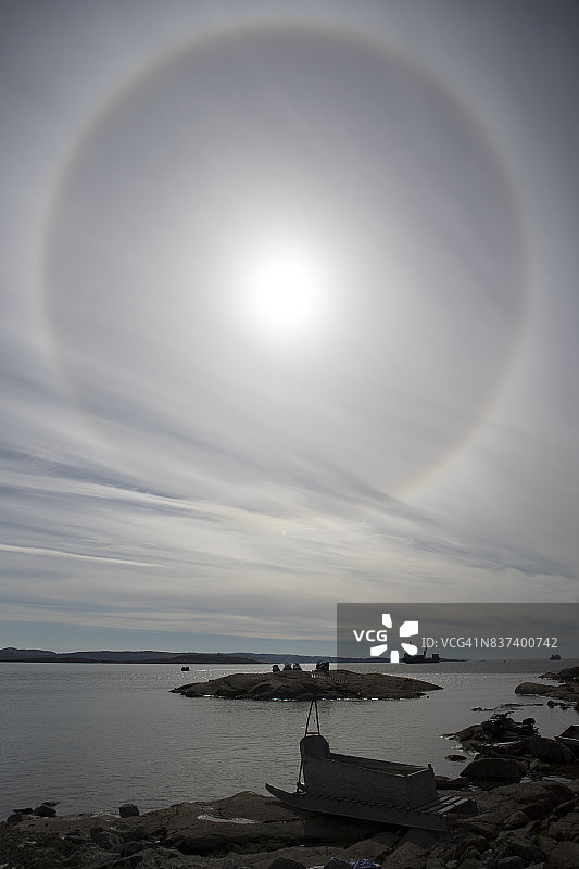 弗罗比舍湾的冰晕图片素材