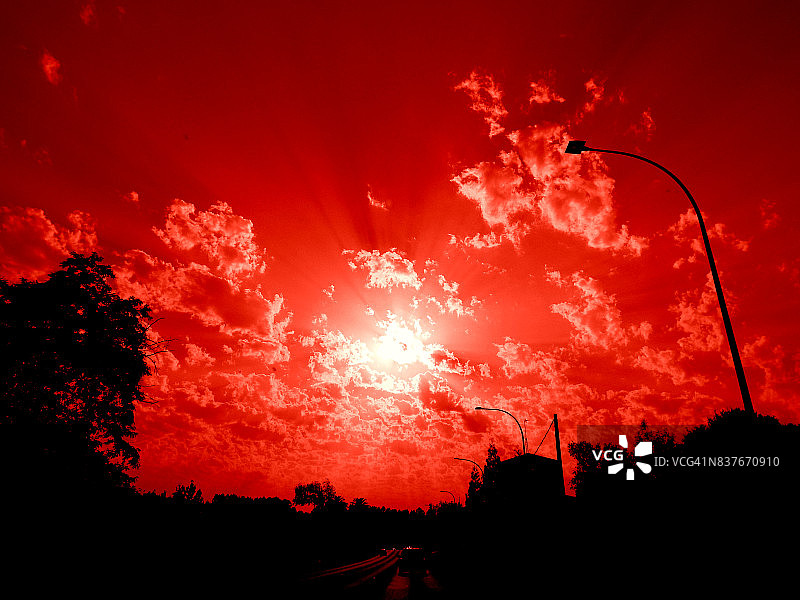 火焰日落图片素材