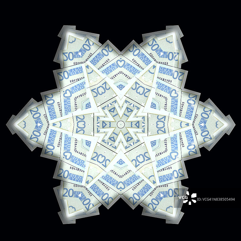 欧洲纸币曼陀罗图片素材