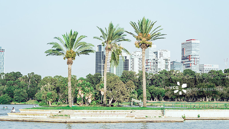 可欣赏城市景观的公园图片素材