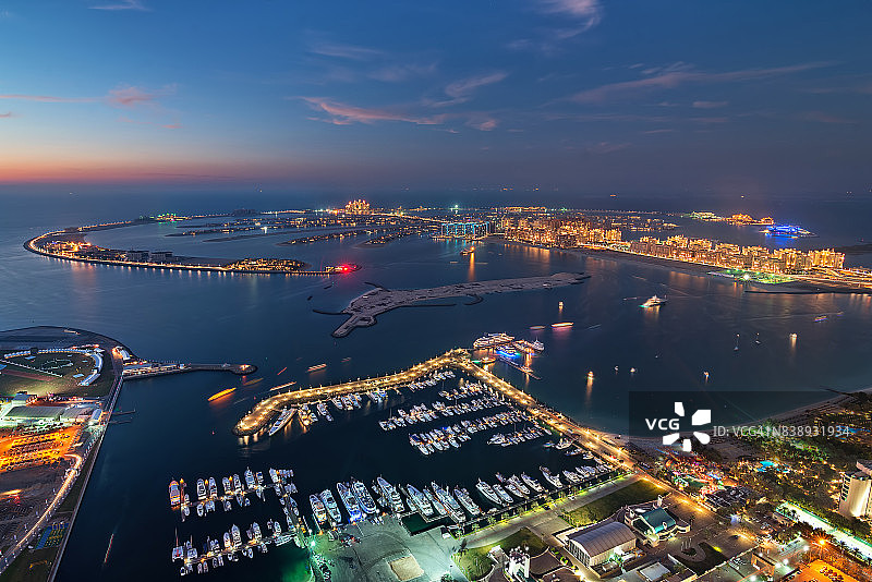 朱美拉棕榈岛鸟瞰图图片素材