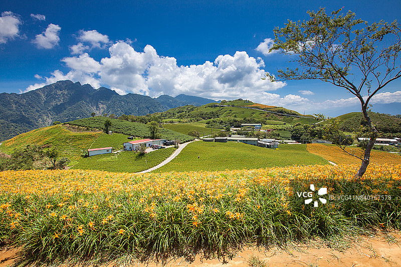 花莲玉里镇赤科山与富里镇六十石山图片素材