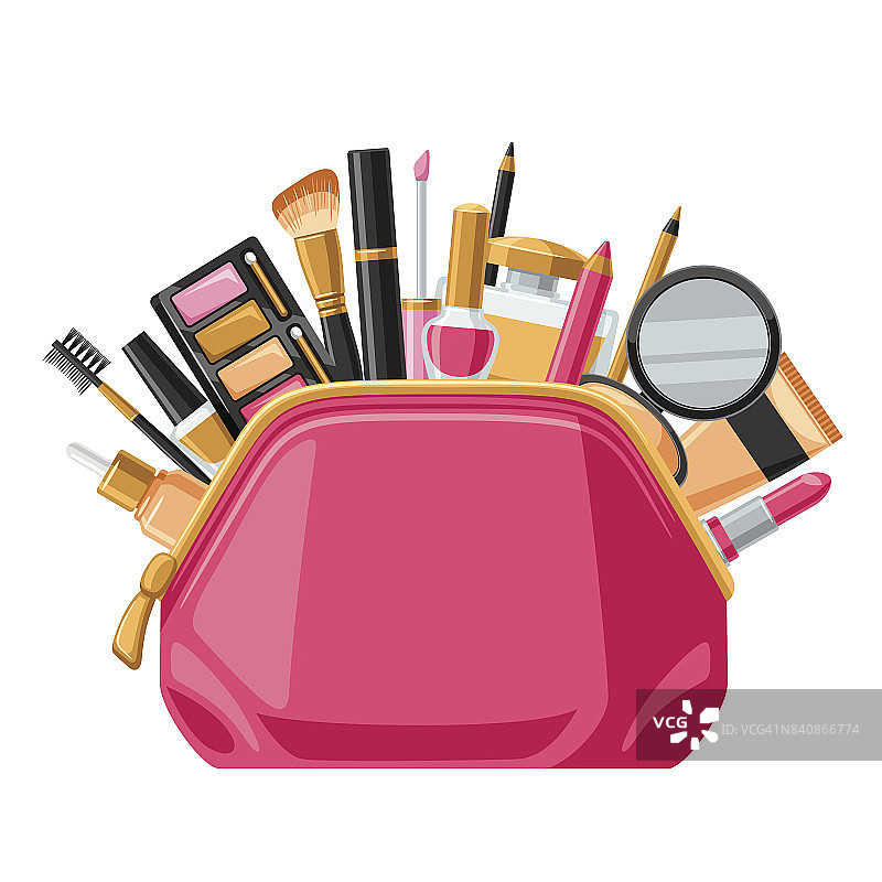 化妆品护肤品收纳包，适合目录或广告的背景图片素材