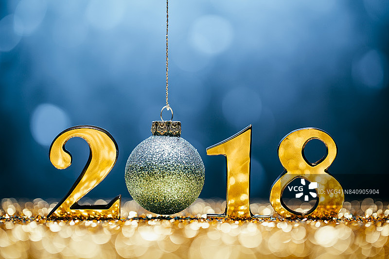 2018新年圣诞金色蓝色派对装饰图片素材