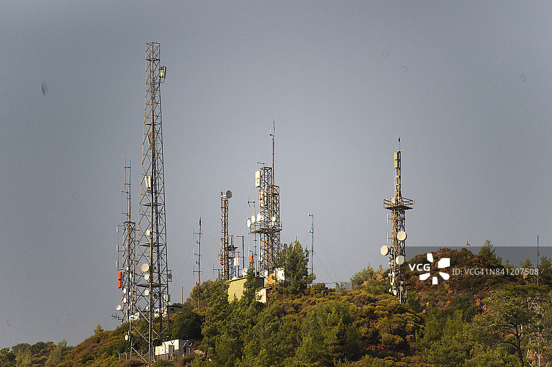 土耳其马尔马里斯发射天线和天线图片素材