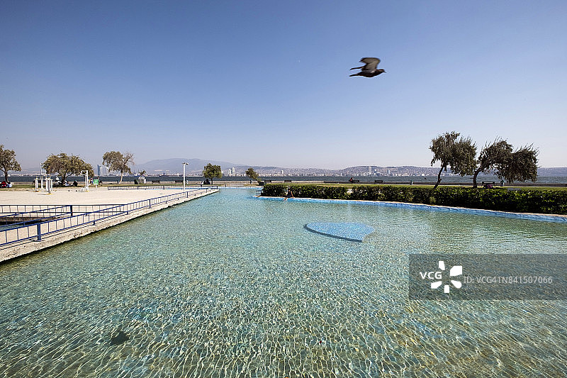 伊兹密尔卡尔西亚卡海岸的装饰池塘图片素材