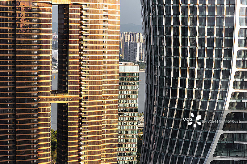 中国杭州现代建筑外墙面特写图片素材