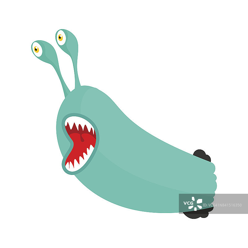 带牙齿的蠕虫寄生虫图片素材