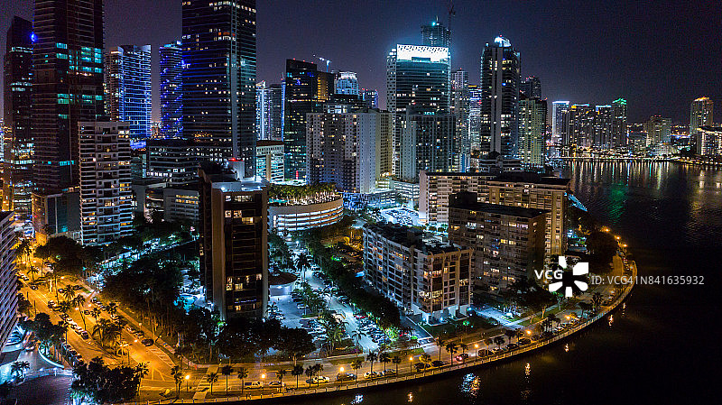 布里克尔夜景航拍图片素材
