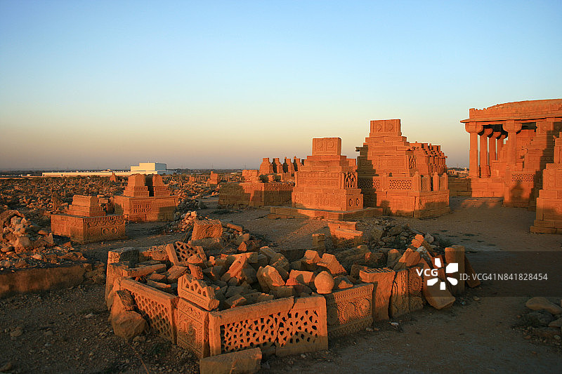 巴基斯坦卡拉奇的乔昆迪墓群图片素材