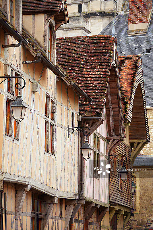 特鲁瓦的中世纪房屋图片素材