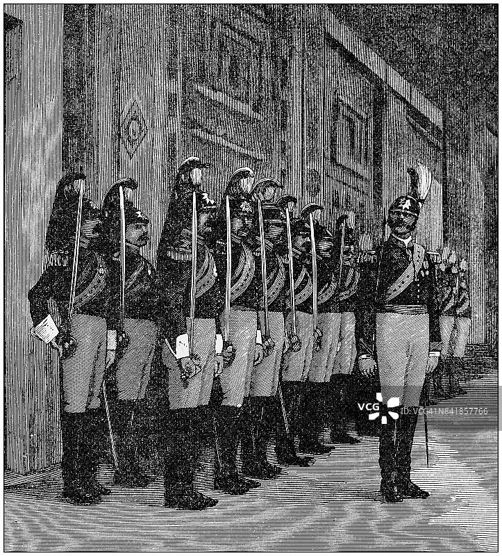 古董插画：教皇的贵族卫队图片素材