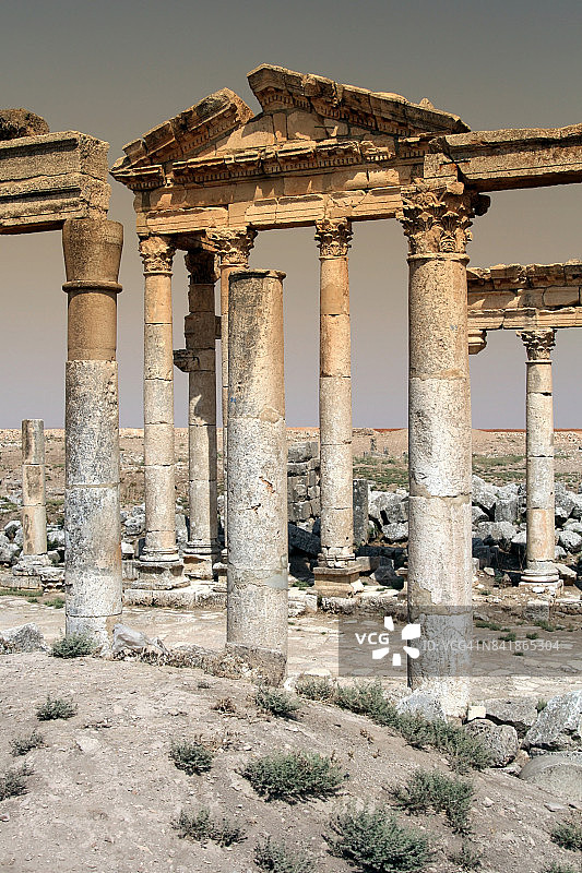叙利亚阿帕米亚的四柱式建筑图片素材