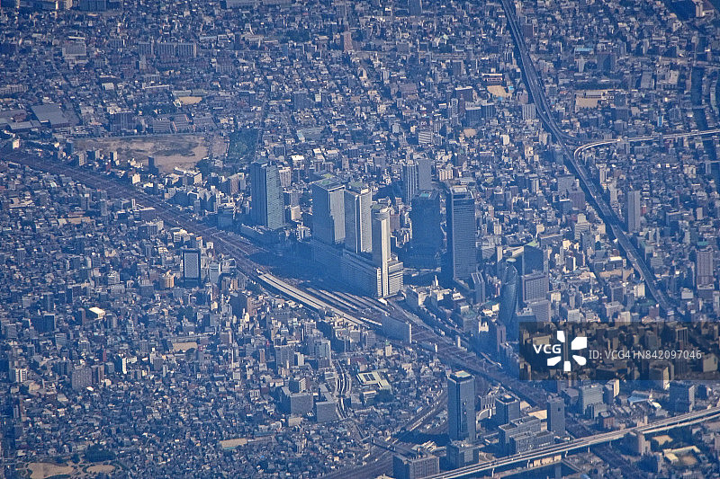 日本爱知县名古屋市中心（JR名古屋站）鸟瞰图片素材