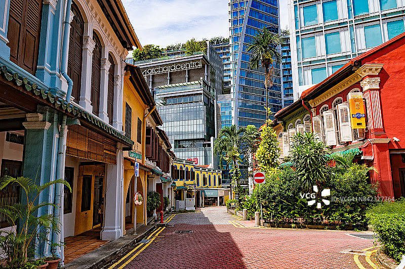 新加坡乌节路翡翠山路的历史房屋 - 2017年8月19日图片素材