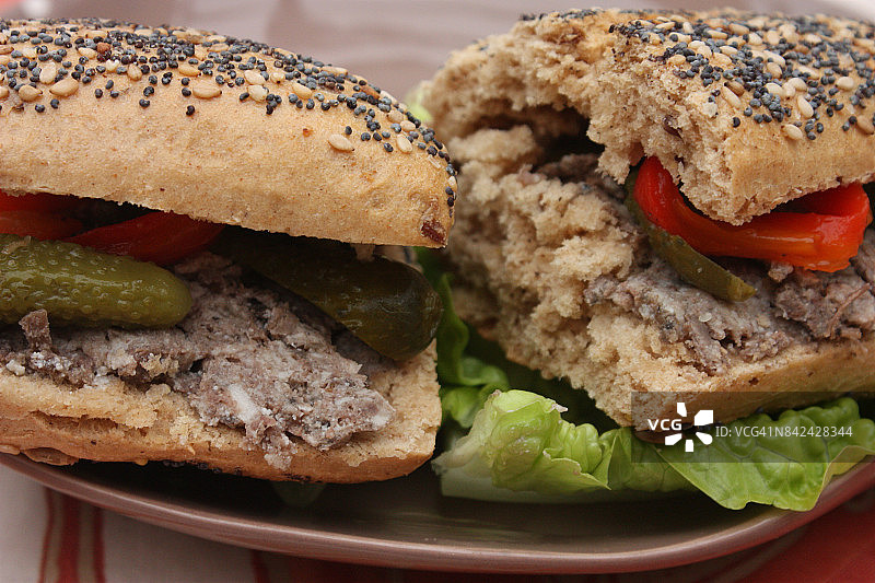 猪肉酱三明治图片素材