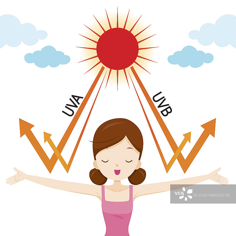 沐浴在阳光下的快乐女孩图片素材