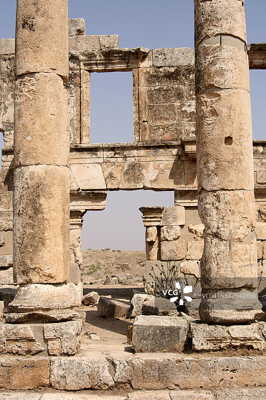阿帕米亚大柱廊后的建筑立面图片素材