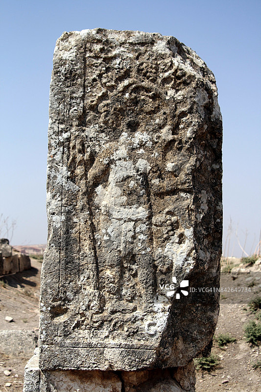 叙利亚阿帕米亚巴克斯柱的上部图片素材