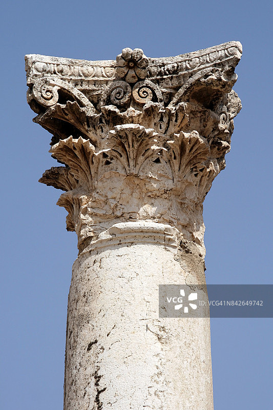 叙利亚阿帕米亚的科林斯柱特写图片素材