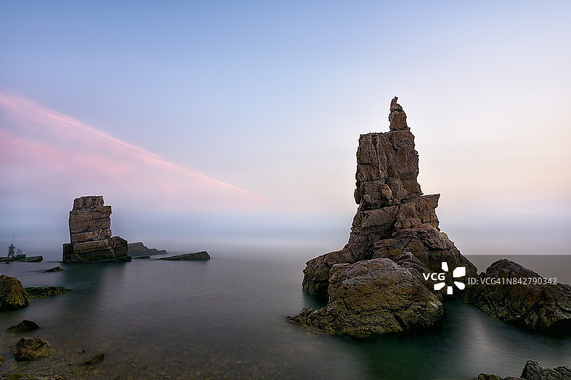 将军岩日落景色图片素材