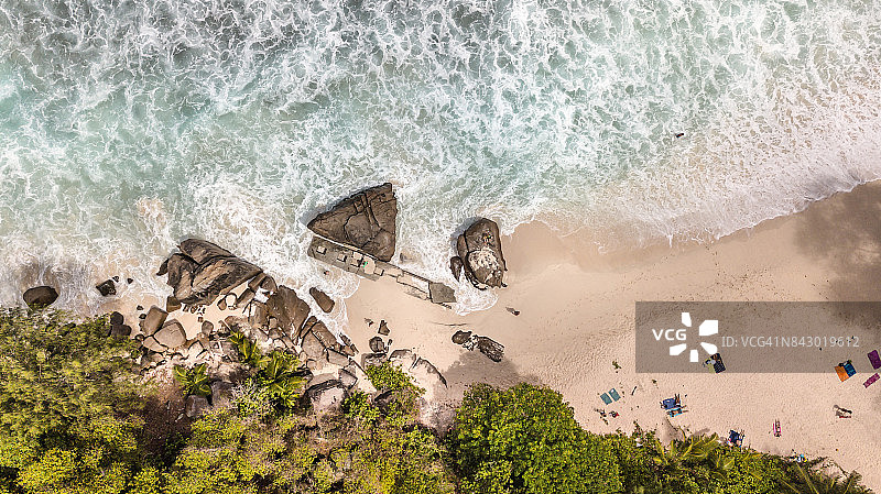 塞舌尔马埃岛安斯安坦当斯航拍图片素材