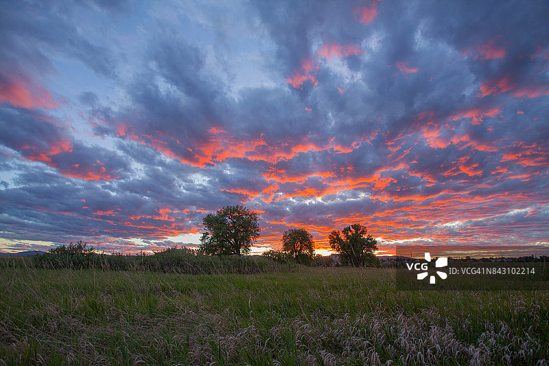 科林斯堡美丽日落，科罗拉多州图片素材