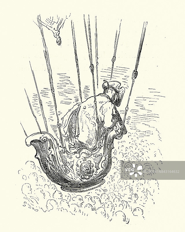敏豪森男爵的冒险，优雅的镀金车图片素材