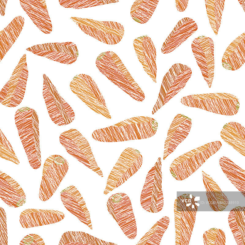 橙色小胡萝卜划痕无缝图案图片素材