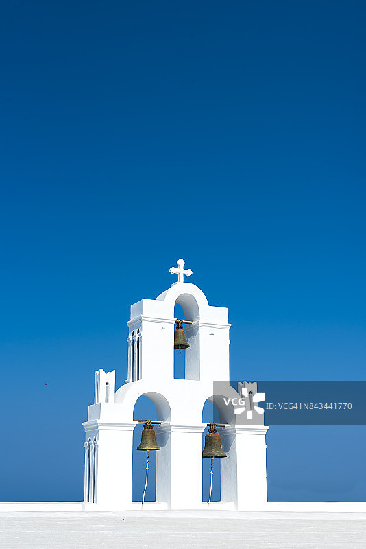 圣托里尼的钟楼图片素材